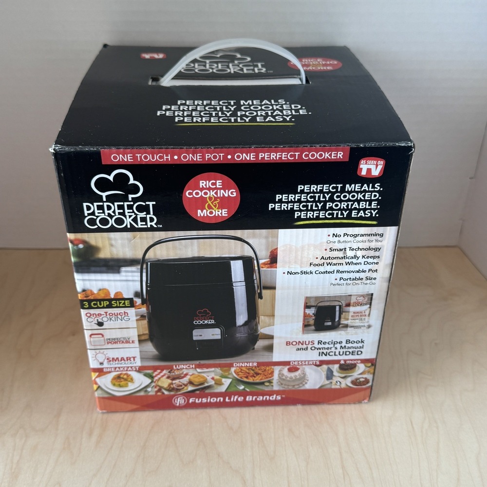 Perfect Cooker 3 Cup Rice Cooker Multi Cooker Black RC-301M NEW Open Box